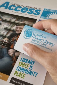 Picking up my London Public Library card.